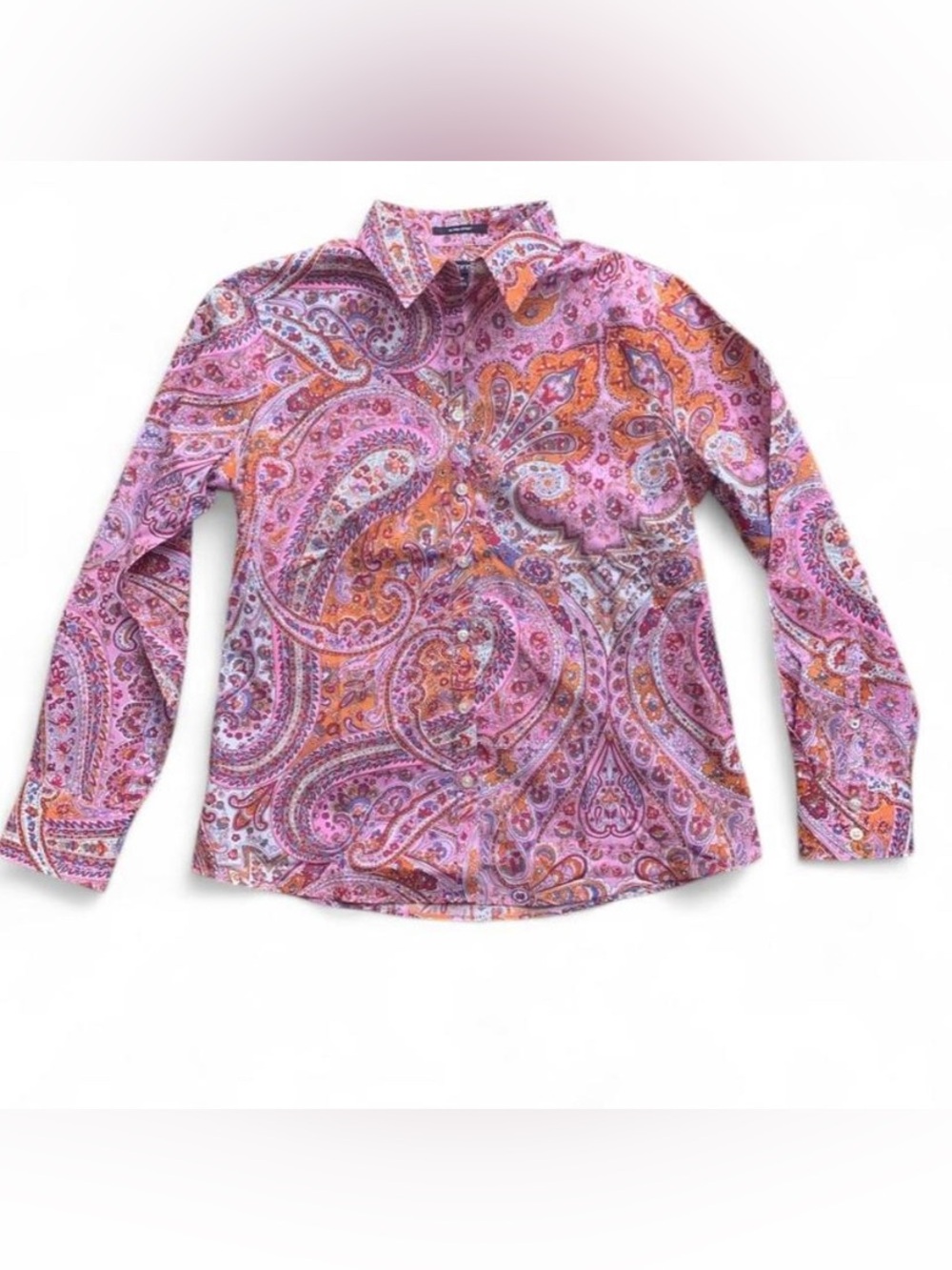 Whimsical Boho Glam Paisley Button Up Long Sleeve Shirt